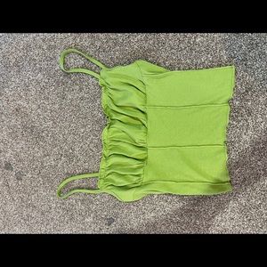 Green Rushed Chest Tank